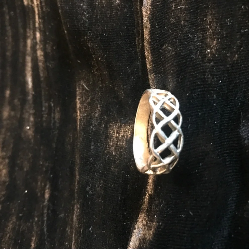 Vintage Silver Celtic Braid Openwork Band,Silver Ring Boho Ring Lucky Irish Ring